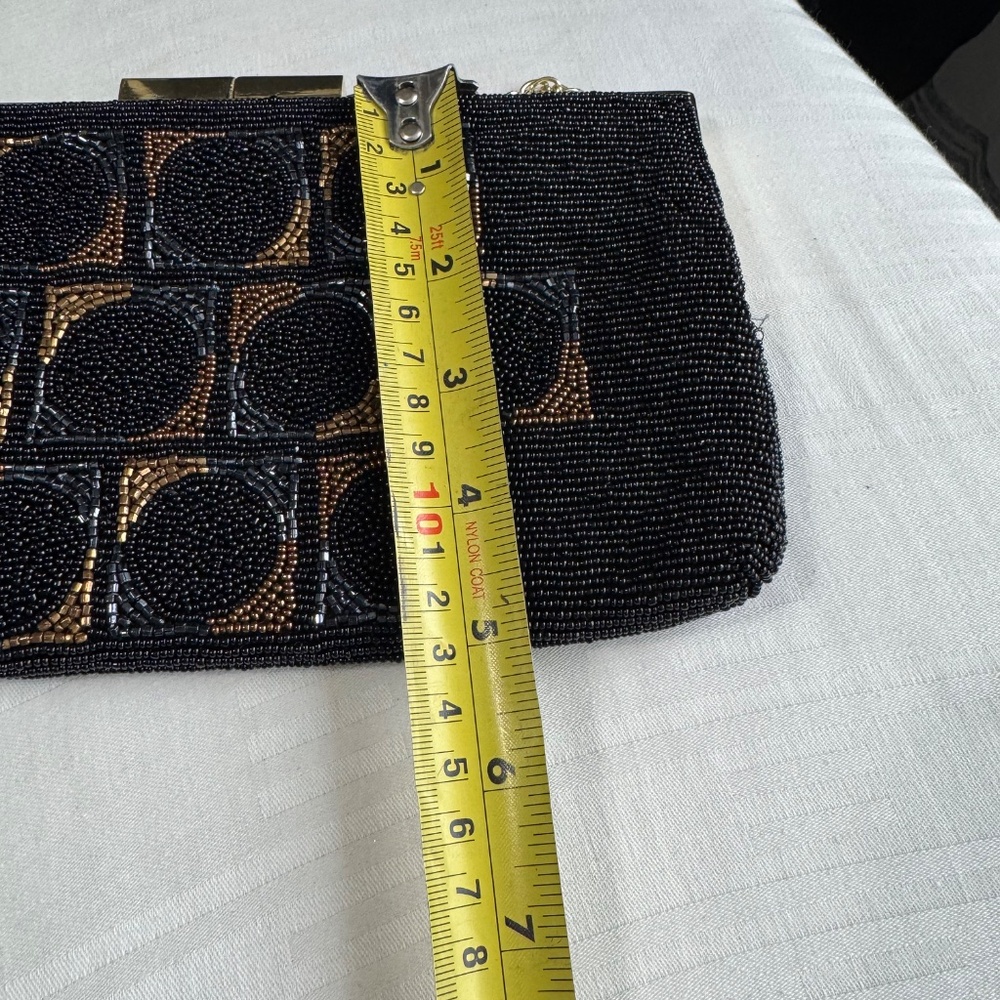 Saks Fifth Avenue, Small Beaded Theatre Clutch Bag View 6